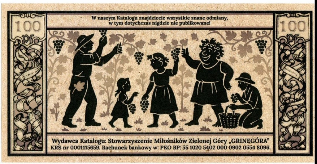 Cegiełka 100 zł, GRINEGORA, na wydanie katalogu bonów Grunberg i Bachnotów