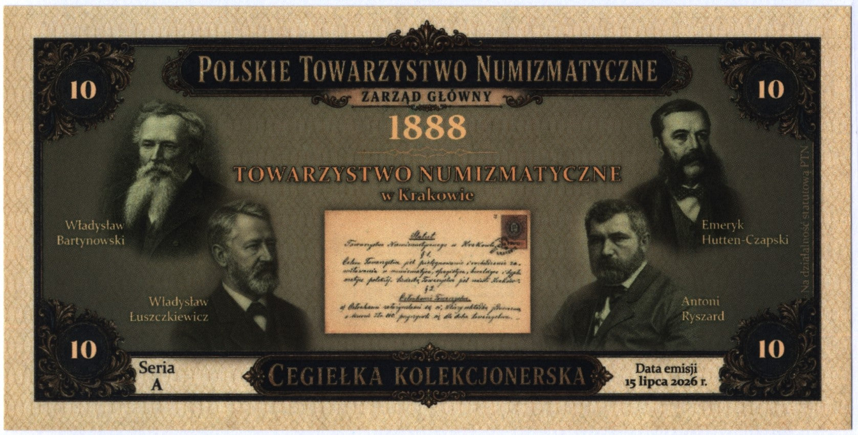 Cegiełka 10 PTN Szczecin, BLANKIET , na działalność statutową PTN