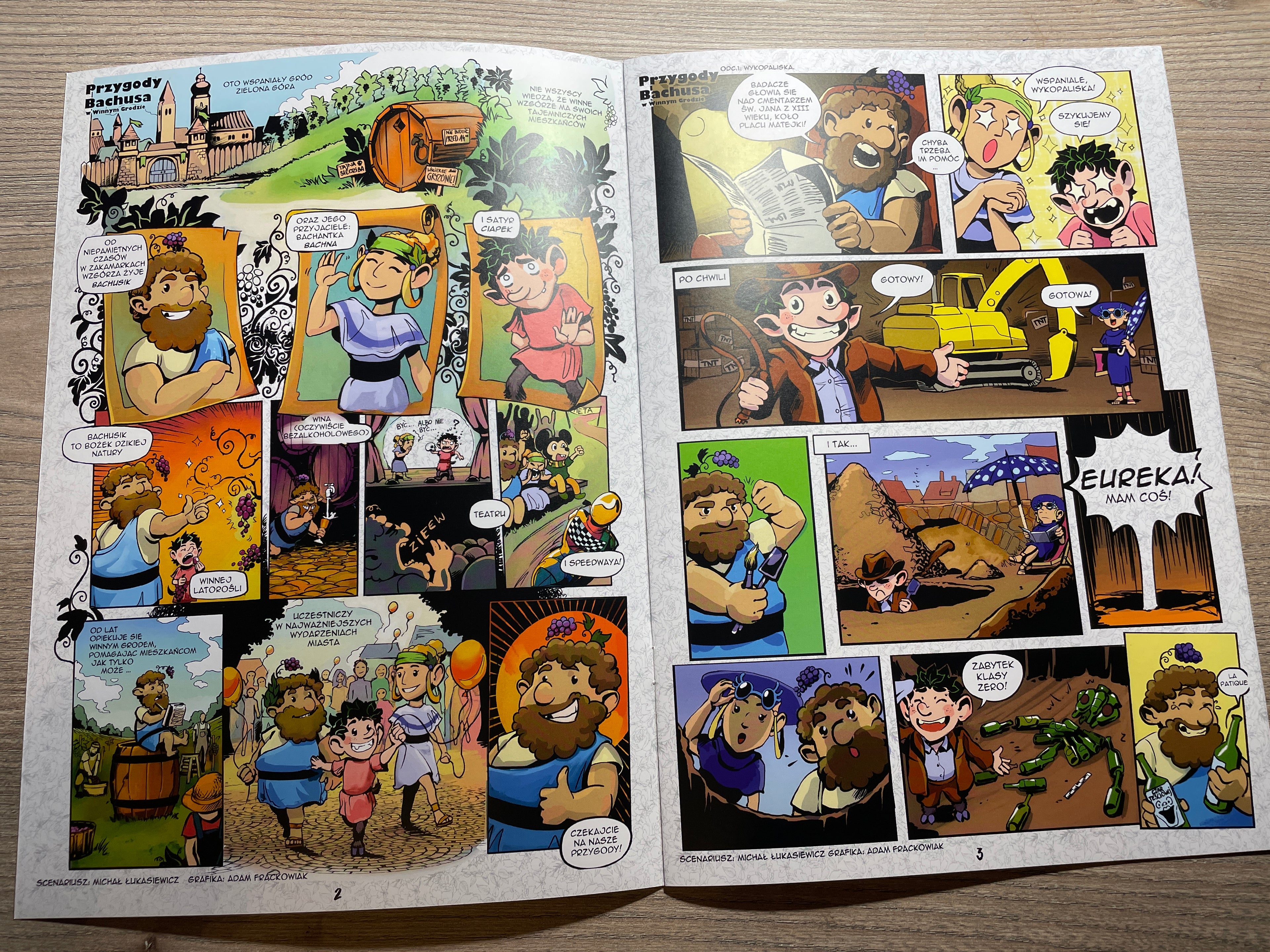 Książka - Komiks Przygody Bachusa w Winnym Grodzie