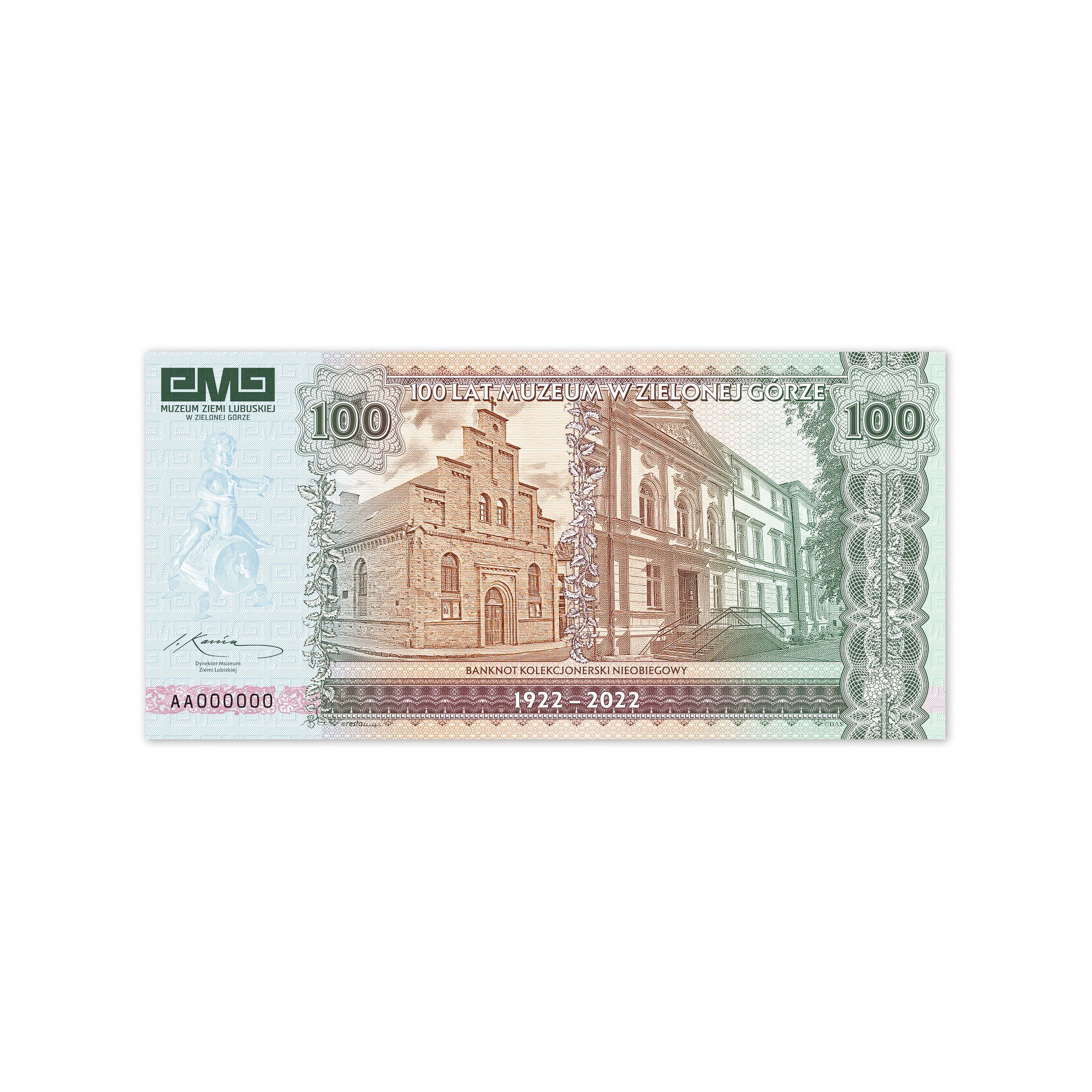 Banknot kolekcjonerski MUZEUM ZIEMI LUBUSKIEJ 2022 rok