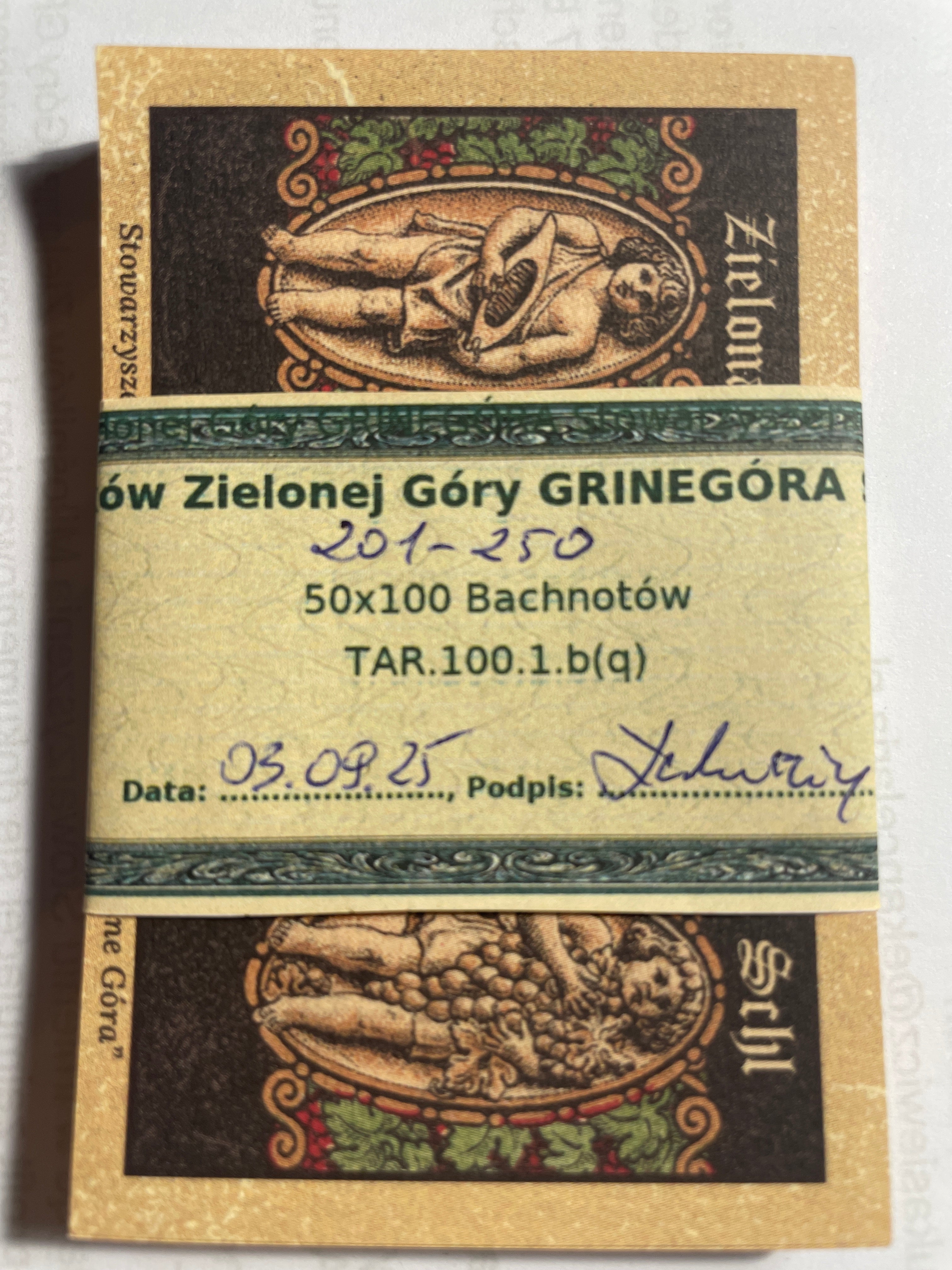 Ostatnia PACZKA 50x100 Bachnotów z emisji Winobranie 2024