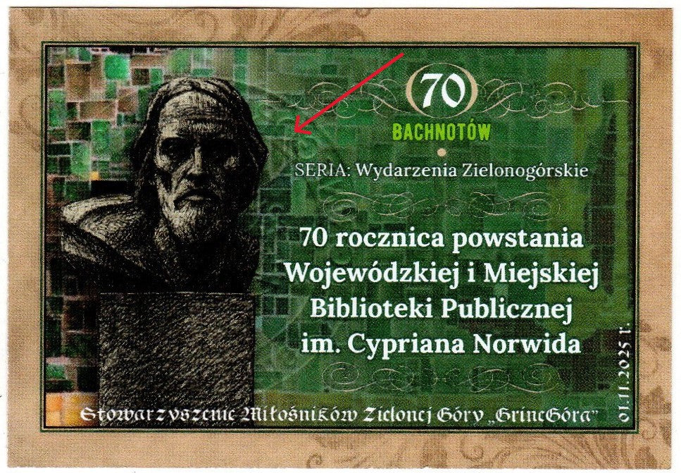 Bachnoty NORWID BIBLIOTEKA (Banknoty Bachusa)